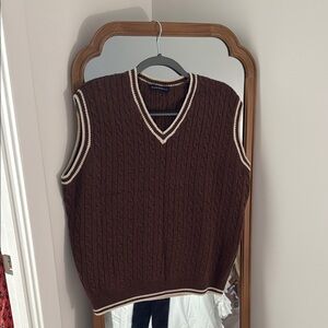 Brandy Melville: Brown Cable Knit Sweater Vest